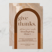 Modern Give Merci Friendsgiving Invitation (Devant / Derrière)
