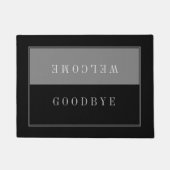 Modern glad zwart en grijs-welkom afscheid deurmat (Voorkant)