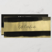 Modern Glam Black & Gold Paint Gift Certificate (Voorkant / Achterkant)