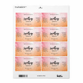 Modern Glam Bokeh Pink Oranje Face Serum Labels (Full Sheet)