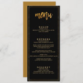 MODERN GLAM bruiloft diner menu (Voorkant / Achterkant)