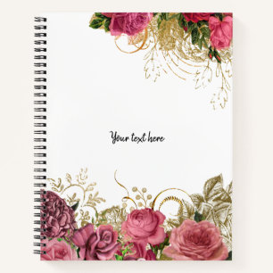 Modern Glam Chic Flowers Notitieboek