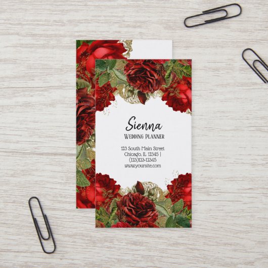 Modern Glam Chic Flowers Visitekaartje (Voorkant / Achterkant in situ)