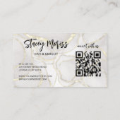 Modern Glam Chic QR Code Gold Abstract Script Visitekaartje (Achterkant)