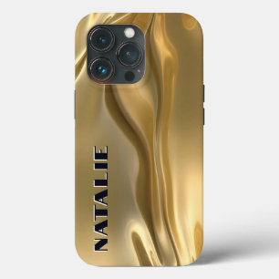 Modern Glam Gold Foil Monogram iPhone 13 Pro Hoesje