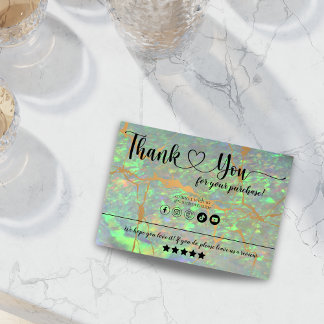 Modern Glam Green Opal Dank u Visitekaartje