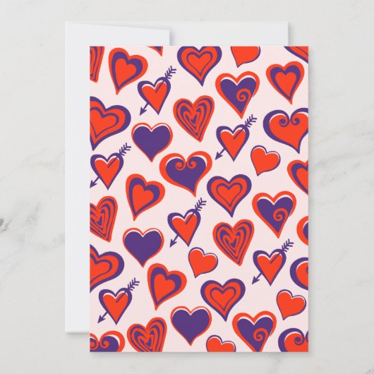 Modern Glam Red Pink Heart 64e verjaardag Kaart (Achterkant)