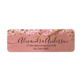 Modern Glam Roos Gold Elegant Calligrafie Label (Voorkant)