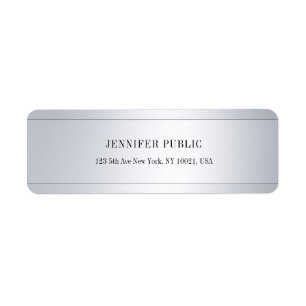 Modern Glam Silver Creative Return-adres Etiket