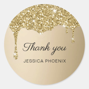 Modern Glamor Glitter Ronde Sticker