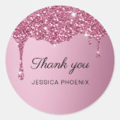 Modern Glamor Glitter Ronde Sticker (Voorkant)