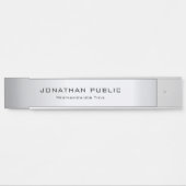 Modern Glamor Silver Sjabloon Trendy Elegant Deurbordje (Voorkant)