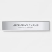 Modern Glamor Silver Sjabloon Trendy Elegant Deurbordje (Voorkant)