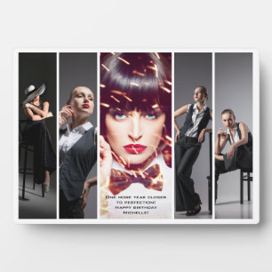 Modern Glamour Retro Style Photo Collage Plaque Fotoplaat