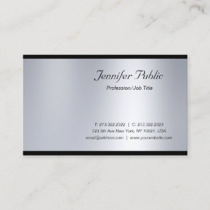 Modern Glamour Script Zilver Luxe Modieus Visitekaartje