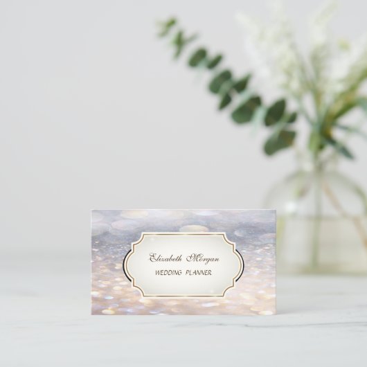 Modern Glamoureus Elegant Proffesional Bokeh Visitekaartje (Staand voorkant)