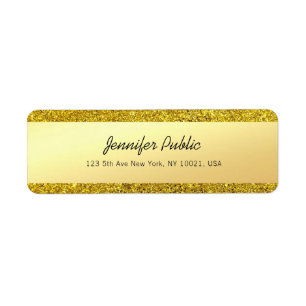Modern Glamoureus Gold Glitter Handgeschreven scri Etiket