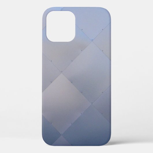 Modern glanzend geruit metaal blauw Case-Mate iPhone case (Achterkant)