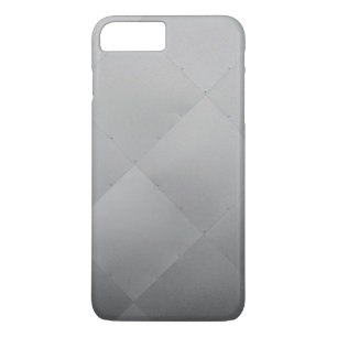 Modern glanzend geruit metaal grijs 	iPhone 8 plus / 7 plus hoesje