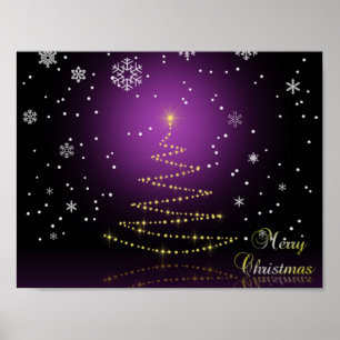 Modern Gleamy-kerstboom Poster
