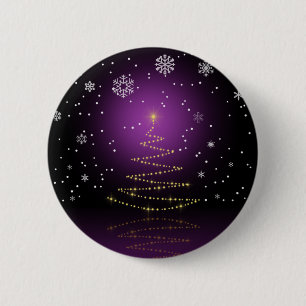 Modern Gleamy-kerstboom Ronde Button 5,7 Cm