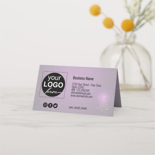 Modern Gleamy Shiny kerstboomkaartje (Achterkant)