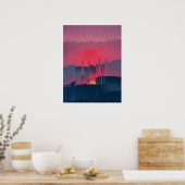 Modern Glitch Horizon Wall Art Poster (Keuken)