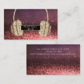 Modern Glitter Bokeh, Glitter Headphone DJ Visitekaartje (Voorkant / Achterkant)