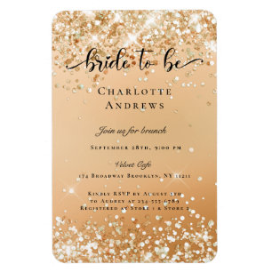 Modern, Glitter Bride tot Einladung Magnet Magneet