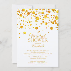 Modern Glitter Confetti Bridal Shower Kaart