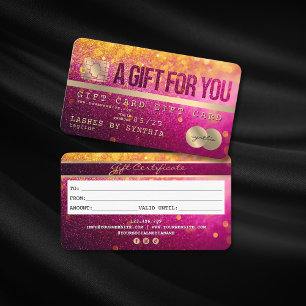 Modern Glitter Credit Kaart Gift Kaart Certificaat