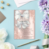 Modern Glitter Drips Bow Rose Gold Sweet 16 Acryl Uitnodigingen (Insitu (Huwelijk))