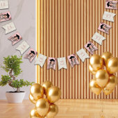 Modern Glitter Dusty Pink Afstuderen Foto Vlaggetjes