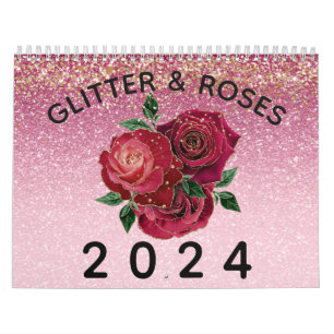 modern glitter en Rozen Glam Floral 2022 Kalender