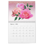 Modern Glitter en Rozen Glam Floral 2024 Kalender (Feb 2026)