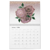 Modern Glitter en Rozen Glam Floral 2024 Kalender (Jan 2026)