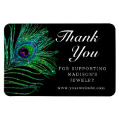 Modern Glitter Feather Boho Chic Bedankt Magneet (Horizontaal)