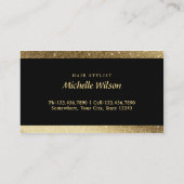 Modern Glitter Gold Background Hair Beauty Salon Visitekaartje (Achterkant)