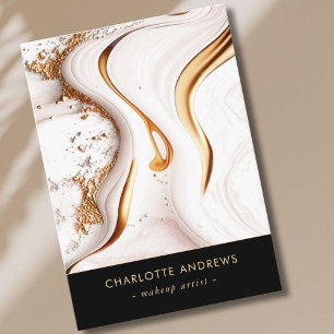 Modern Glitter Gold Marble Salon Visitekaartje