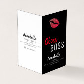 Modern Glitter Lip Gloss Boss Makeup Visitekaartjes (Buitenkant)