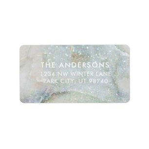 Modern glitter marmer gepersonaliseerd adres etiket