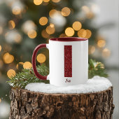 Modern Glitter Monogram I Mug with Name Mok