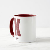 Modern Glitter Monogram K Mug with Name (Devant gauche)