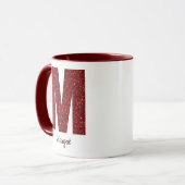 Modern Glitter Monogram M Mug with Name Mok (Voorkant links)
