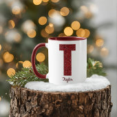 Modern Glitter Monogram T Mug with Name