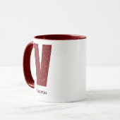Modern Glitter Monogram V Mug with Name (Devant gauche)