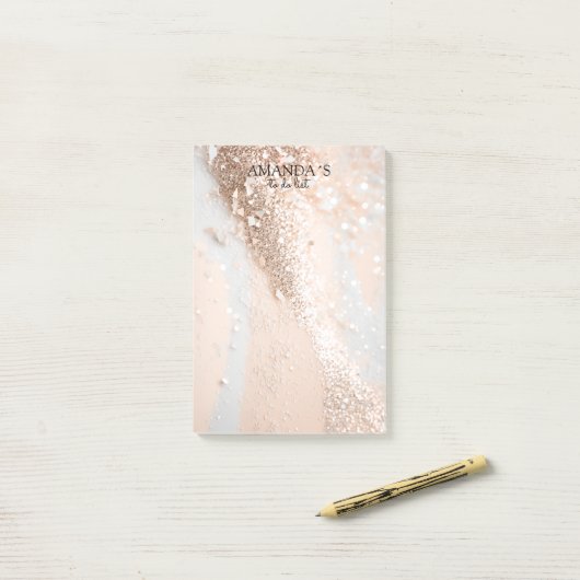 Modern Glitter Notities Post-it® Notes (Op bureau)