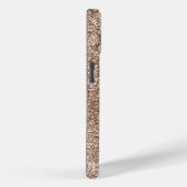 Modern Glitter Ombre Roos Gold Monogram Case-Mate iPhone Case (Achterkant / Rechts)