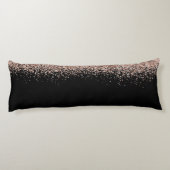 Modern Glitter Roos Gold Zwarte Kerst Lichaamskussen (Achterkant)
