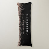 Modern Glitter Roos Gold Zwarte Kerst Lichaamskussen (Voorkant Verticaal)